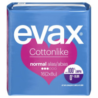 Compresas normal con alas Cottonlike Evax 16 ud.