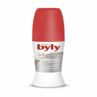 Desodorante roll-on sensitive sin perfume con seda hipoalergénico Byly 50 ml.