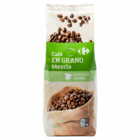 Café en grano mezcla Carrefour 1 kg.