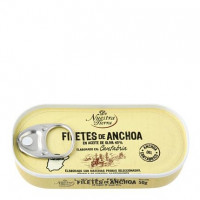 Filetes de anchoa del Cantábrico en aceite de oliva De Nuestra Tierra 30 g.