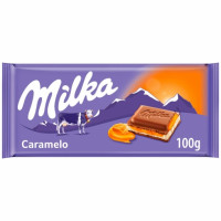 Chocolate con leche relleno de caramelo Milka 100 g.