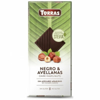 Chocolate negro con avellanas y stevia sin azúcar añadido Torras sin gluten 125 g.