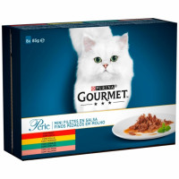 Comida húmeda surtido delicias en salsa para gato adulto Purina Gourmet Perle 8x85 g.