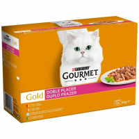 Comida húmeda surtido de carnes para gato adulto Purina Gourmet Gold Doble Placer 12x85 g