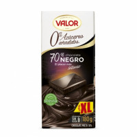 Chocolate negro 70% sin azúcar añadido Valor sin gluten 180 g.
