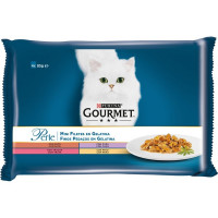 GOURMET Perle comida húmeda para gatos Mini Filetes en Gelatina 4 bolsas 85 g GOURMET Perle comida húmeda para gatos Mini Filetes en Gelatina 4 bolsas 85 g