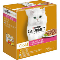 GOURMET Gold Doble Placer comida húmeda para gatos surtido de carnes y pescados 8 latas 85 g GOURMET Gold Doble Placer comida húmeda para gatos surtido de carnes y pescados 8 latas 85 g