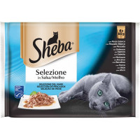 SHEBA Selezione comida húmeda en salsa para gatos selección de pescados 4 sobres 85 g SHEBA Selezione comida húmeda en salsa para gatos selección de pescados 4 sobres 85 g