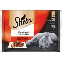 SHEBA Selezione comida húmeda en salsa para gatos selección de carnes 4 sobres 85 g SHEBA Selezione comida húmeda en salsa para gatos selección de carnes 4 sobres 85 g