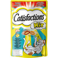 CATISFACTIONS Mix snacks para gatos rellenos de salmón y queso envase 60 g