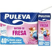 Batido de fresa PULEVA, pack 6x200 ml