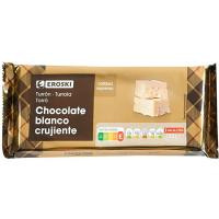 Turrón de chocolate blanco EROSKI, tableta 250 g Turrón de chocolate blanco EROSKI, tableta 250 g
