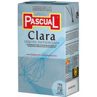 Clara líquida pasteurizada PASCUAL, botella 1 litro