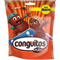 Cacahuete cubierto con choco negro CONGUITOS, bolsa 350 g Cacahuete cubierto con choco negro CONGUITOS, bolsa 350 g