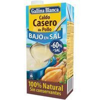 Caldo casero de pollo bajo en sal GALLINA BLANCA, brik 1 litro Caldo casero de pollo bajo en sal GALLINA BLANCA, brik 1 litro
