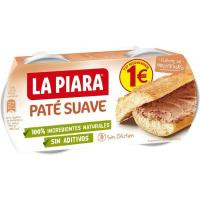 Paté suave LA PIARA SÓLO NATURAL, pack 2x75 g