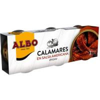 Calamar en salsa americana ALBO, pack 3x65 g