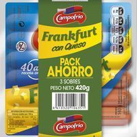Salchichas Frankfurt de queso CAMPOFRÍO, sobre 420 g Salchichas Frankfurt de queso CAMPOFRÍO, sobre 420 g