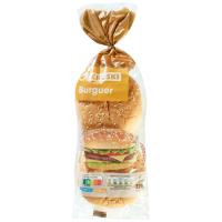 Pan de hamburguesa con sésamo EROSKI, 4 unid., paquete 220 g