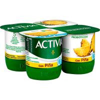 Activia 0% con piña DANONE, pack 4x120 g Activia 0% con piña DANONE, pack 4x120 g