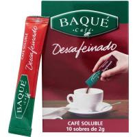 Café soluble descafeinado BAQUÉ, caja 10 sobres