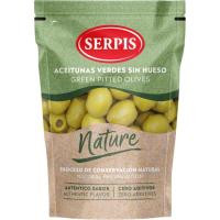 Aceitunas verdes manzanilla sin hueso SERPIS NATURE, bolsa 75 g Aceitunas verdes manzanilla sin hueso SERPIS NATURE, bolsa 75 g