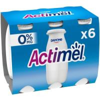 Yogur para beber natural 0% ACTIMEL, pack 6x100 ml