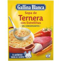 Sopa de ternera con estrellitas GALLINA BLANCA, sobre 74 g Sopa de ternera con estrellitas GALLINA BLANCA, sobre 74 g