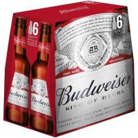 Cerveza americana BUDWEISER, pack botellín 6x25 cl Cerveza americana BUDWEISER, pack botellín 6x25 cl