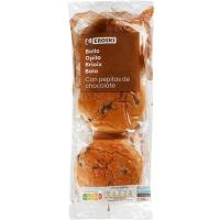 Bollo con pepitas de chocolate EROSKI, 6 uds, paquete 240 g Bollo con pepitas de chocolate EROSKI, 6 uds, paquete 240 g