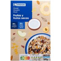 Muesli de frutas-frutos secos EROSKI, caja 500 g Muesli de frutas-frutos secos EROSKI, caja 500 g