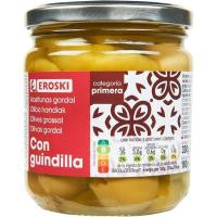 Aceitunas gordal con guindilla EROSKI, frasco 180 g Aceitunas gordal con guindilla EROSKI, frasco 180 g