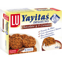 Galletas LU Yayitas desayuno chocolate y 5 cereales 600g