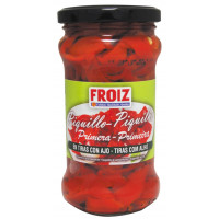 Pimientos FROIZ Piquillo tiras con ajo frasco 225 g Pimientos FROIZ Piquillo tiras con ajo frasco 225 g