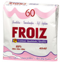 Servilletas FROIZ 39x39 cm doble hoja blancas 60 u Servilletas FROIZ 39x39 cm doble hoja blancas 60 u