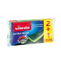 Estropajo VILEDA fibra con esponja antibacterias 2+1 gratis