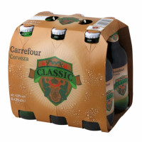 Cerveza Carrefour Classic pack de 6 botellas de 25 cl.