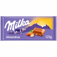 Chocolate con leche y almendras MILKA 125 g.