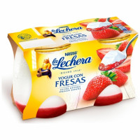 Yogur con fresa Nestlé La Lechera pack de 2 unidades de 125 g.