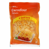 Queso rallado cuatro quesos CARREFOUR 200 g.