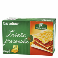 Placas para lasaña precocidas CARREFOUR 250 g.