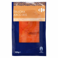 Trucha ahumada arco iris en lonchas Carrefour 100 g.