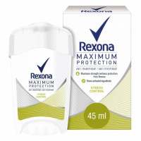 Desodorante en crema antitranspirante Maximum Protection Soft Solid Stress Control Rexona 45 ml.