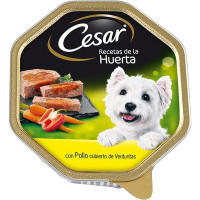 CESAR Recetas de la Huerta comida húmeda para perros con pollo cubierto de verduritas tarrina 150 g