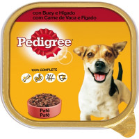 PEDIGREE comida húmeda para perros en forma de paté con buey e hígado tarrina 300 g