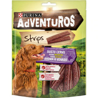 ADVENTUROS Strips snacks para perros sabor a venado envase 90 g