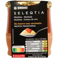 Natillas con caramelo Eroski SELEQTIA, tarro de barro 140 g