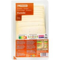 Queso curado EROSKI, lonchas, bandeja 200 g