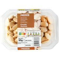 Almendras crudas repeladas EROSKI, tarrina 185 g