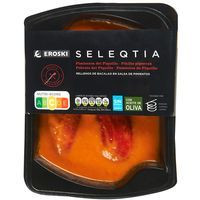 Pimientos rellenos de bacalao EROSKI SELEQTIA, bandeja 300 g